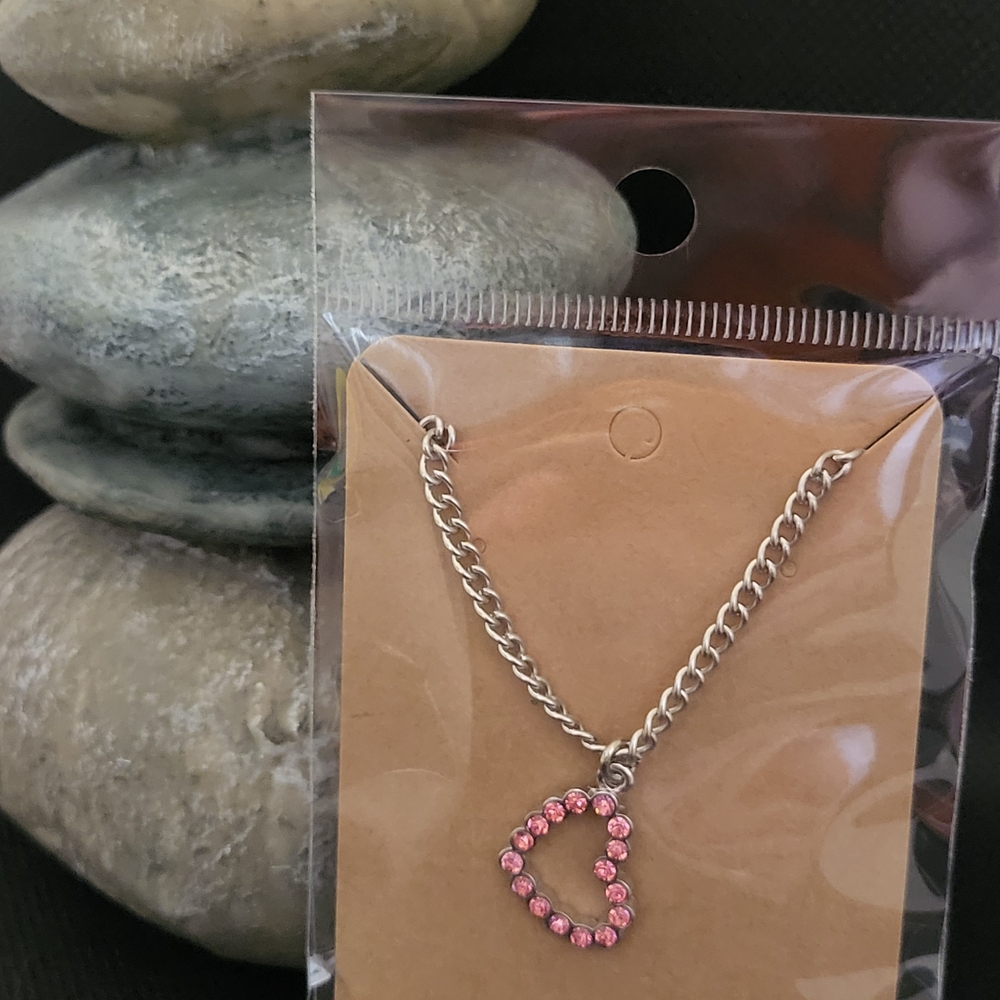 Delicate Pink Heart Necklace